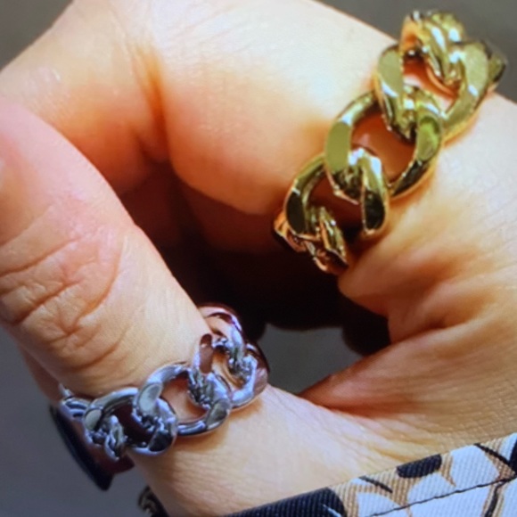 STERLING SILVER CHAIN RING GOLD OR SILVER - Picture 3 of 7